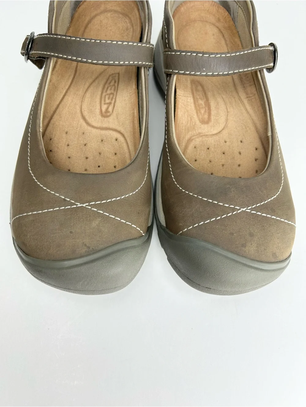 Keen Presidio II Mary Jane Brown Leather Gorpcore Hiking Comfort Shoes - Picture 4 of 11